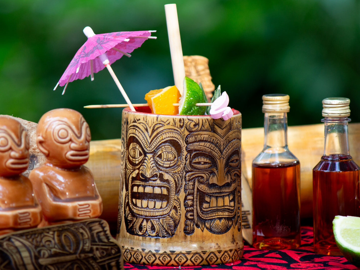 Tiki Mug - Handcrafted REAL Bamboo Tiki Mug - Tropical Decor - Tiki Bar - Mugs and Shot Glasses