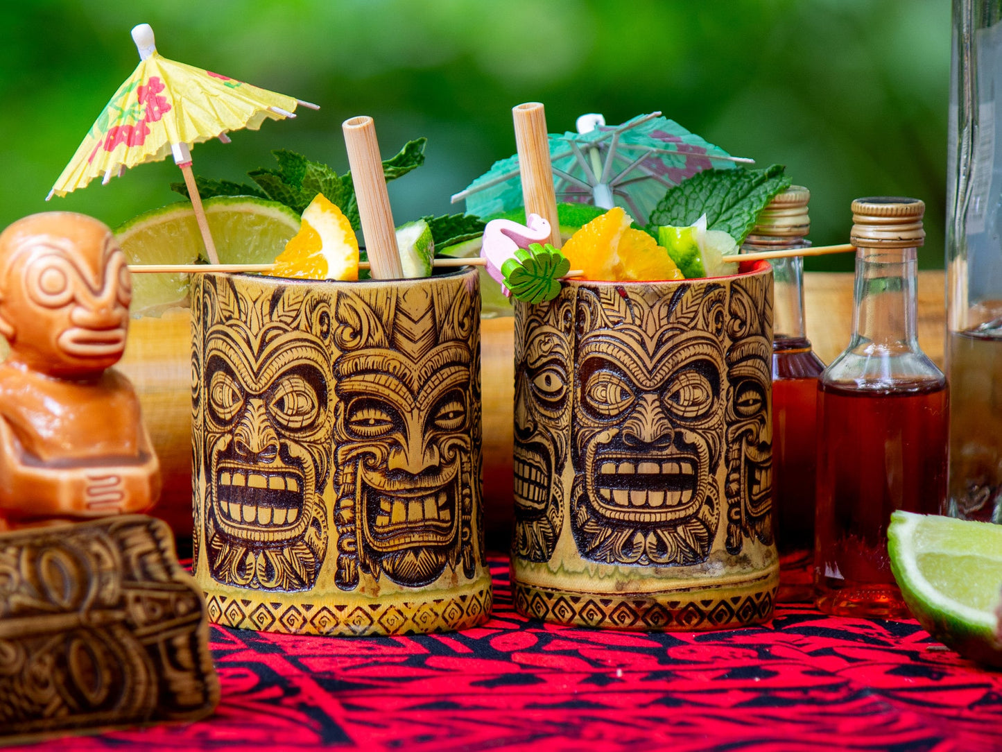 Tiki Mug - Handcrafted REAL Bamboo Tiki Mug - Tropical Decor - Tiki Bar - Mugs and Shot Glasses