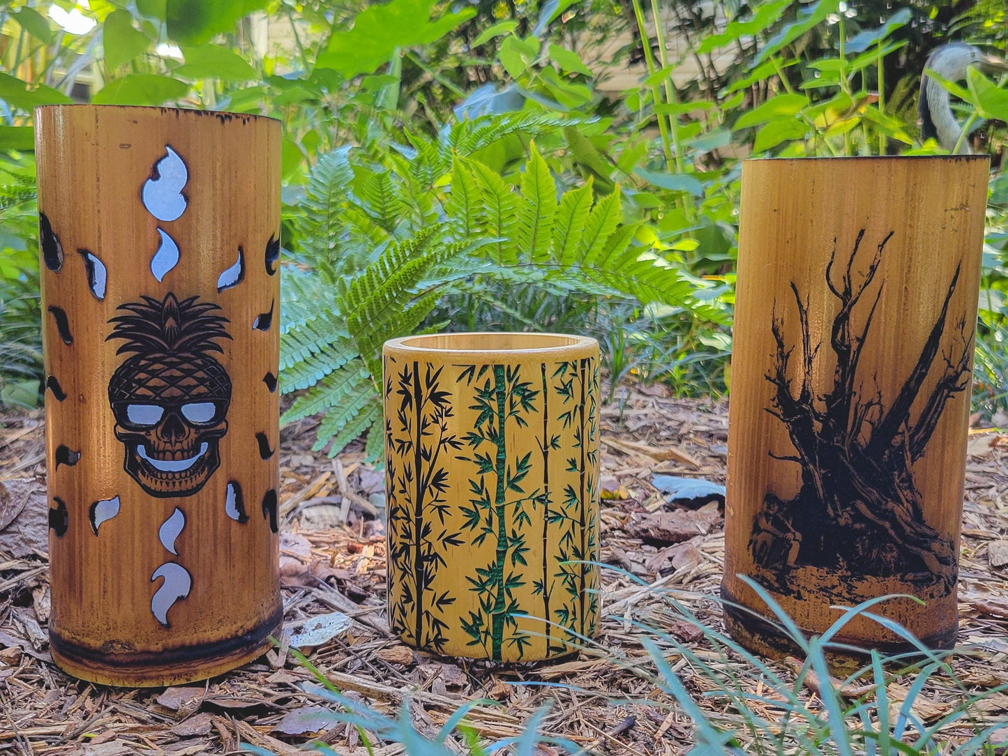 Custom Engraved Bamboo Pieces - Laser Engraved/Cut - Perfect for tropical indoor or outdoor tiki decor