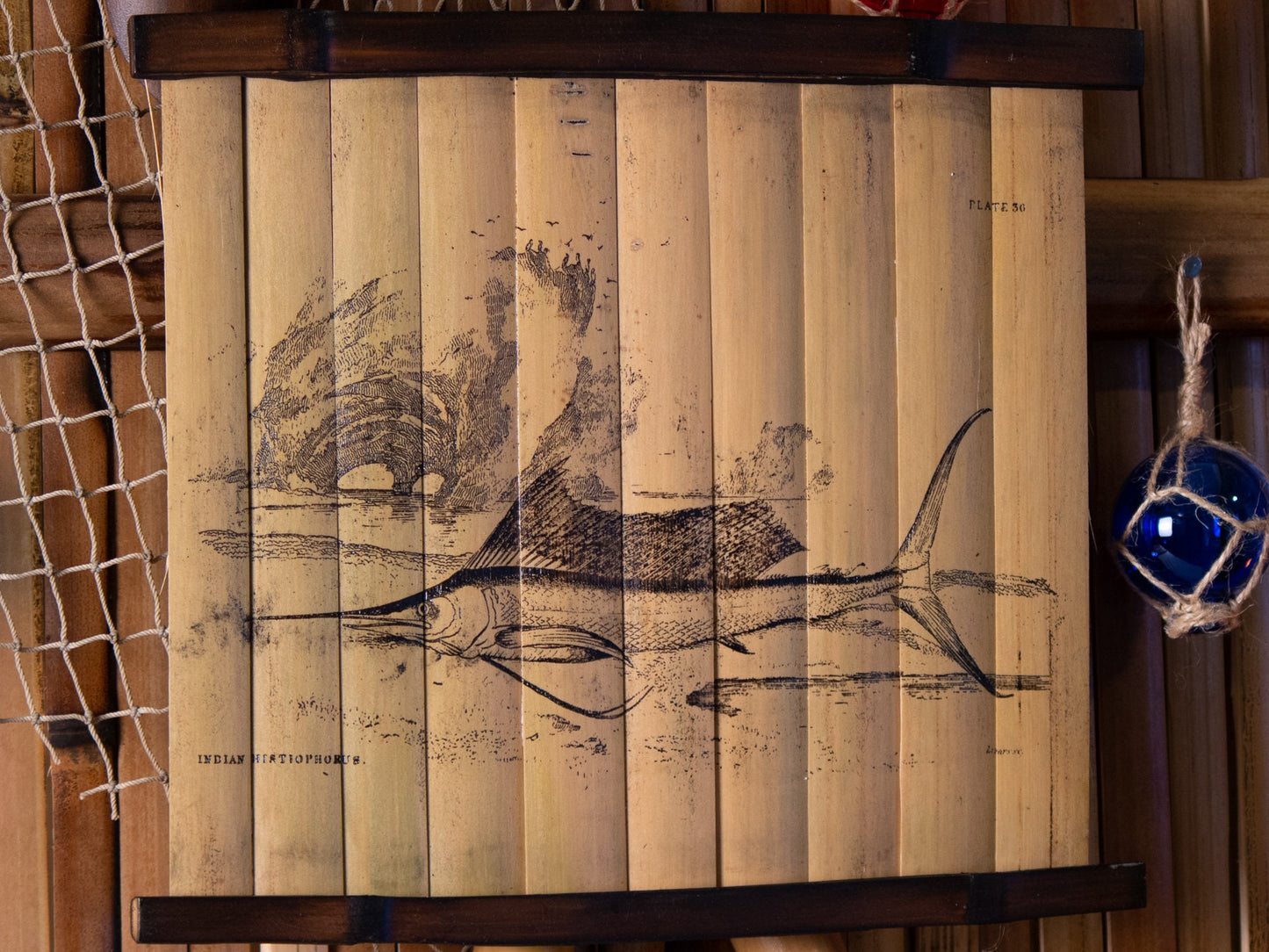 Custom Lithograph Etchings Engraved on Bamboo - Unique Wall Hangings - Perfect Gift for Tiki and Tropical Decor Lovers - FREE SHIPPING