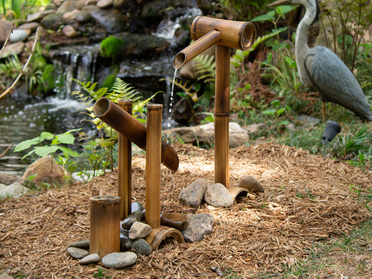 NEW Shishi odoshi or Deer Scare Bamboo Tiki Fountain