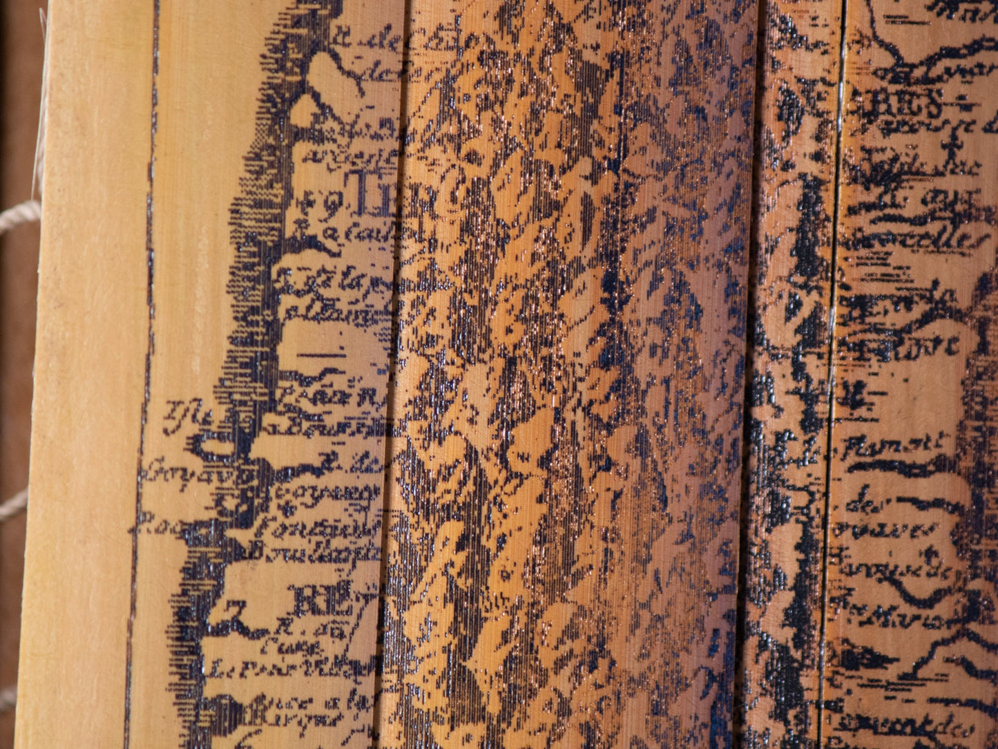 Pre-Linnaean lithograph of Guadeloupe Island - Laser Carved into a Bamboo Wall Hanging - Great Gift for Tropical Art Lovers - FREE SHIPPING