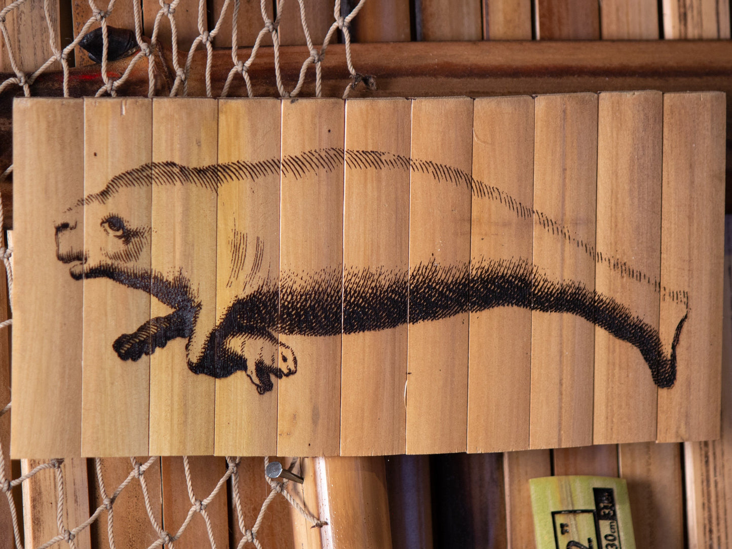Custom Lithograph Etchings Engraved on Bamboo - Unique Wall Hangings - Perfect Gift for Tiki and Tropical Decor Lovers - FREE SHIPPING