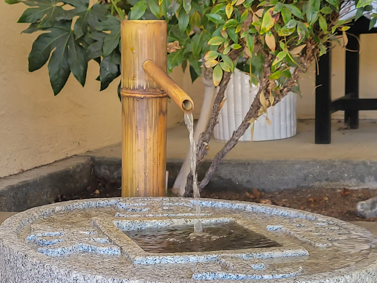 Tiki Bamboo Fountain - Bamboo Water Feature with Base