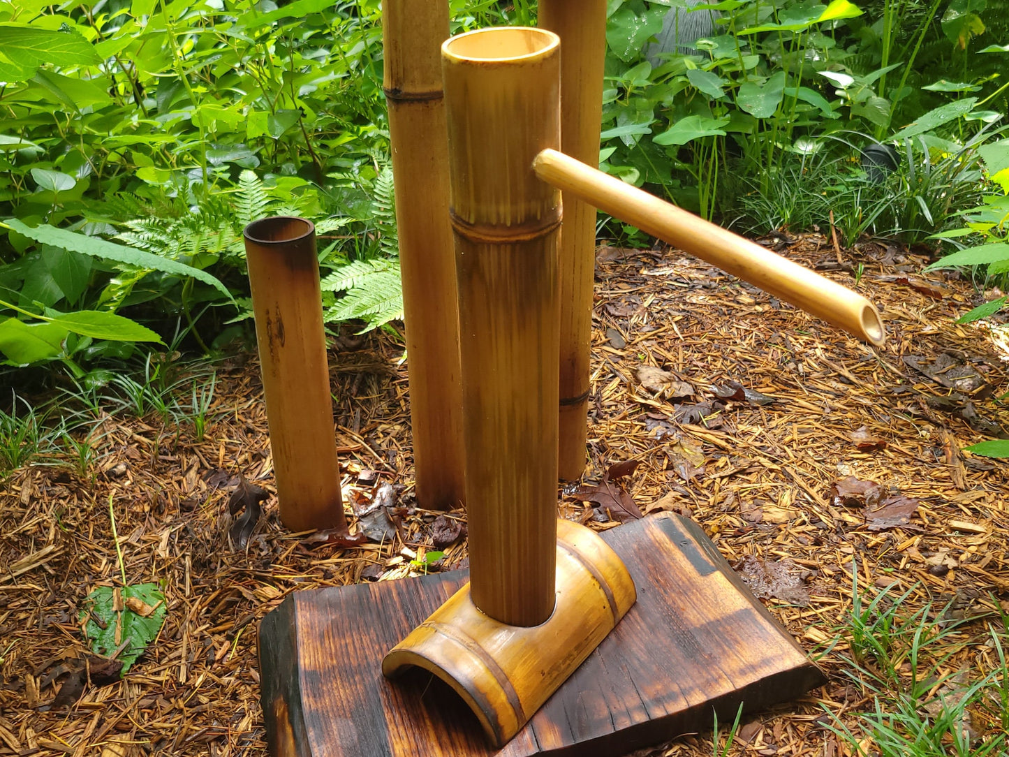 Tiki Bamboo Fountain - Bamboo Water Feature with Base
